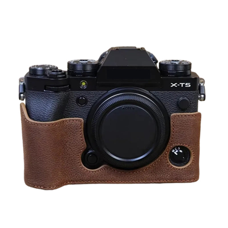 For Fujifilm X-T5 Genuine Leather Camera Case Battery Opening Design Protective Cover For Fujifilm X-T5 Genuine Leather Camera Case Battery Opening Design Protective Cover